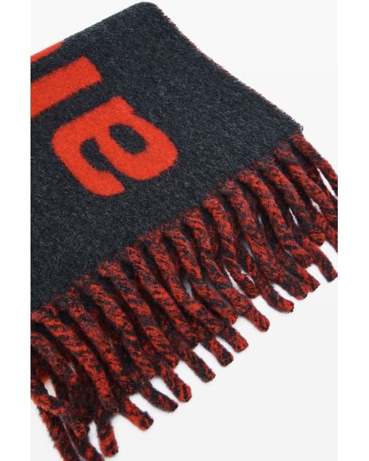 Alexander Wang Red Jacquard Logo Scarf