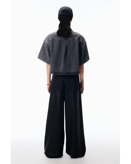 Alexander Wang Gray Cropped Short Sleeve Shirt