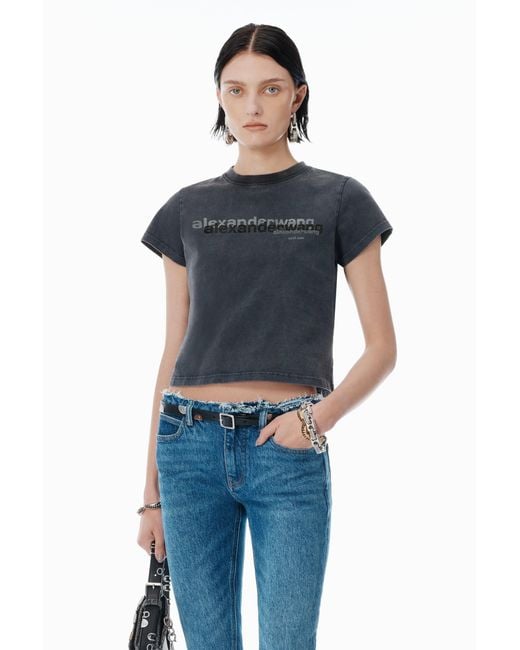 Alexander Wang Blue Shrunken Tee