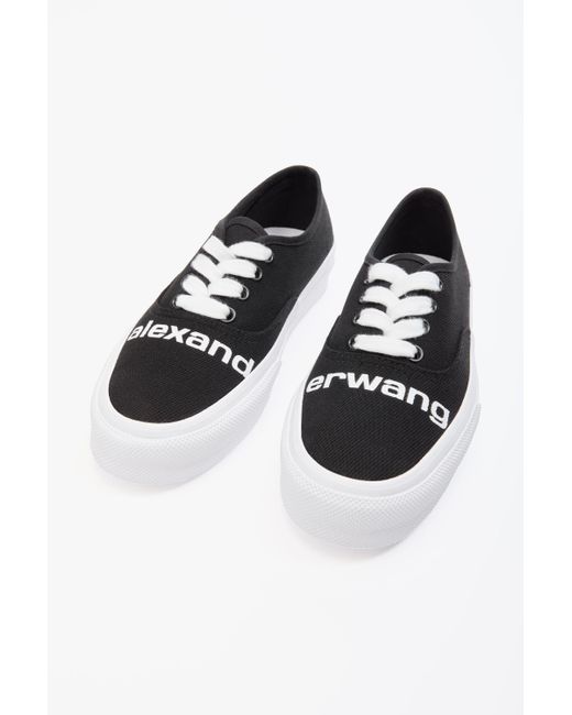 Alexander Wang Dropout Canvas Logo Sneaker in Black | Lyst