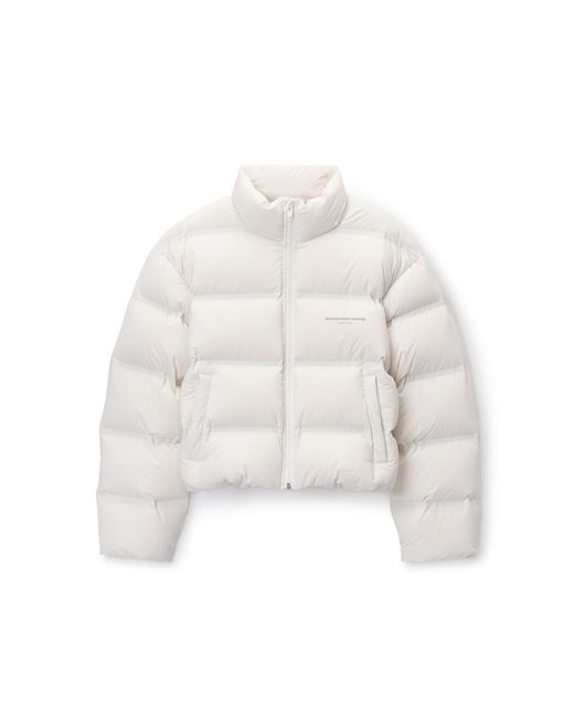 Alexander Wang Blue Logo Jacquard Puffer Jacket