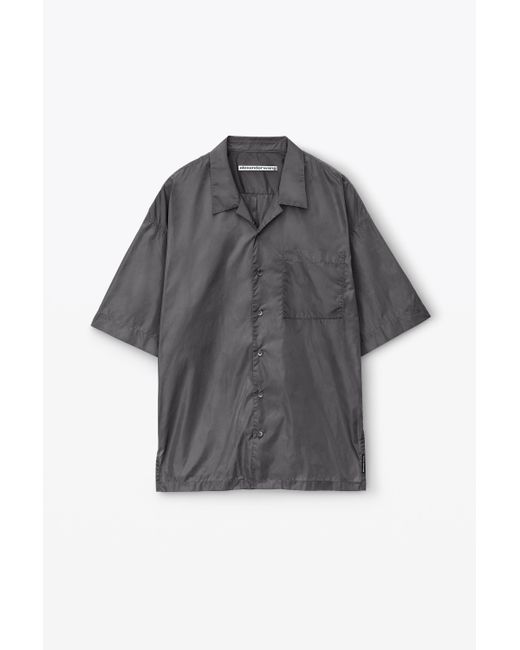 Alexander Wang Black Camp Shirt In Crisp Nylon for men