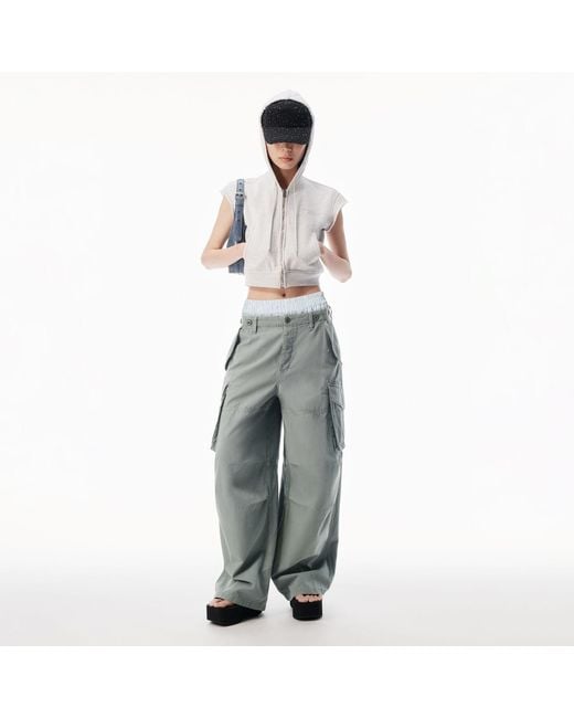 Alexander Wang Gray Boxer Waist Cargo Pant