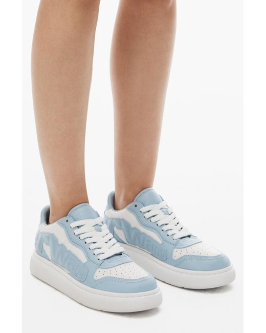 Alexander Wang Blue Puff Pebble Leather Sneaker With Logo