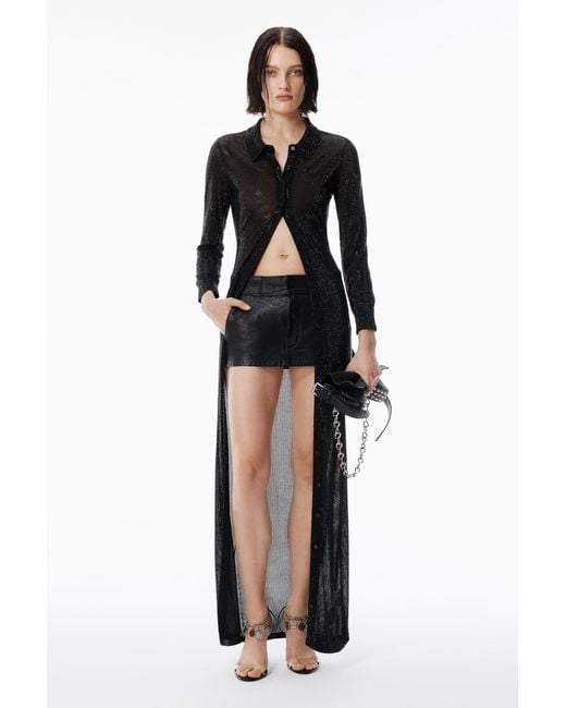 Alexander Wang Black Crystal Polo Maxi Dress