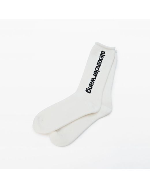 Alexander Wang White Logo Sock