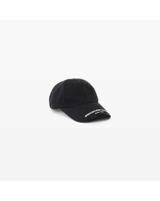 Alexander Wang Black Distressed Logo Baseball Cap