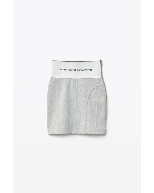 スカート ALEXANDER WANG Logo Elastic Skirt LOGO ELASTIC MINI SKIRT IN RIBBED JERSEY