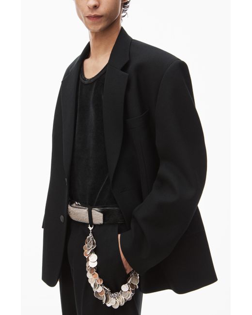 Alexander Wang Black Notch Lapel Tailored Blazer In Wool