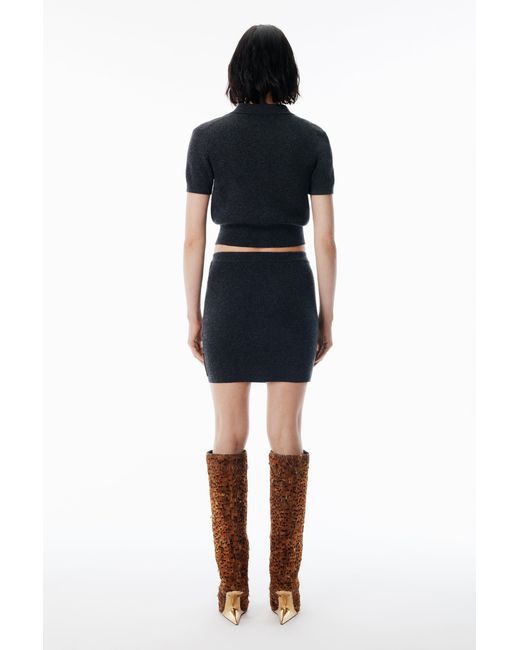 Alexander Wang Blue Mini Skirt With Knit Logo Patch