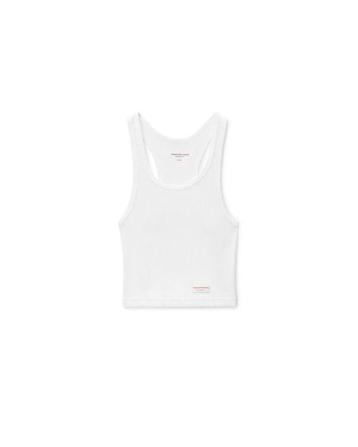Alexander Wang White Cropped Racerback Tank