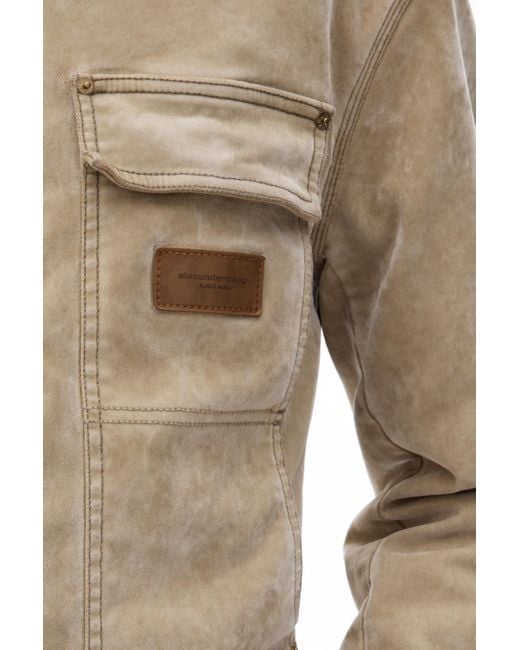 Alexander Wang Blue Workwear Jacket With Weathered Flocking for men