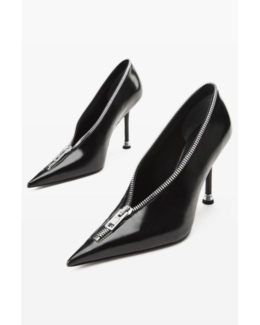 Alexander Wang Black Akila 105Mm Zip Up Pump