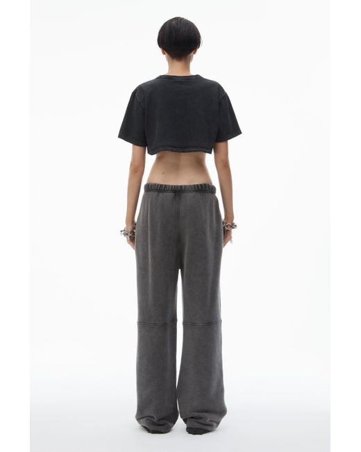 Alexander Wang Crop Tee In Acid Wash Jersey in Black | Lyst