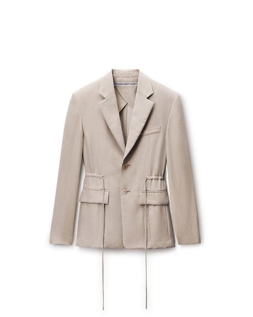 Alexander Wang Natural Ruched Waist Blazer