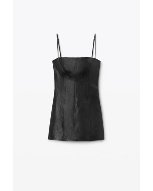 Alexander Wang Black Fitted Minidress In Linen Chintz