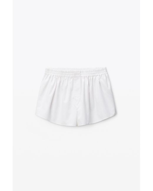 Alexander Wang White Boxer Shorts With Clear Bead Hotfix