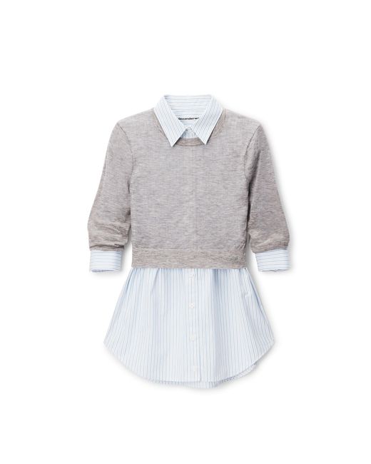 Alexander Wang White Sheer Crewneck Sweater Button Up