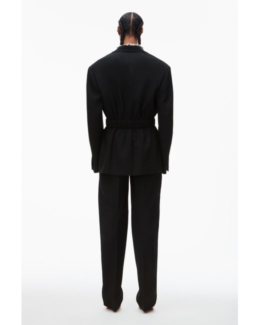 Alexander Wang Black Wool Canvas Wide Belted Blazer