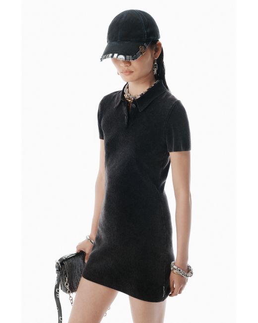 Alexander Wang Black Cotton-blend Chenille Minidress