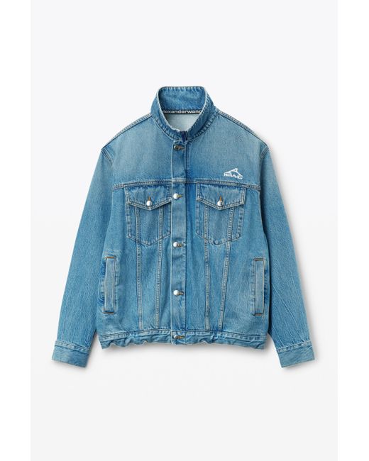 （US発）Alexander Wang Regen デニムトラックジャケット Alexander Wang Regen Lightweight Denim Track Jacket in Blue