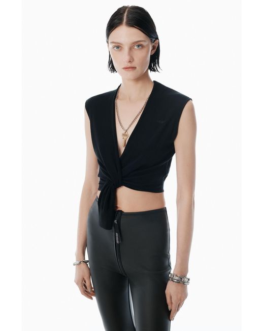 Alexander Wang Black Merino Wool Nameplate Top