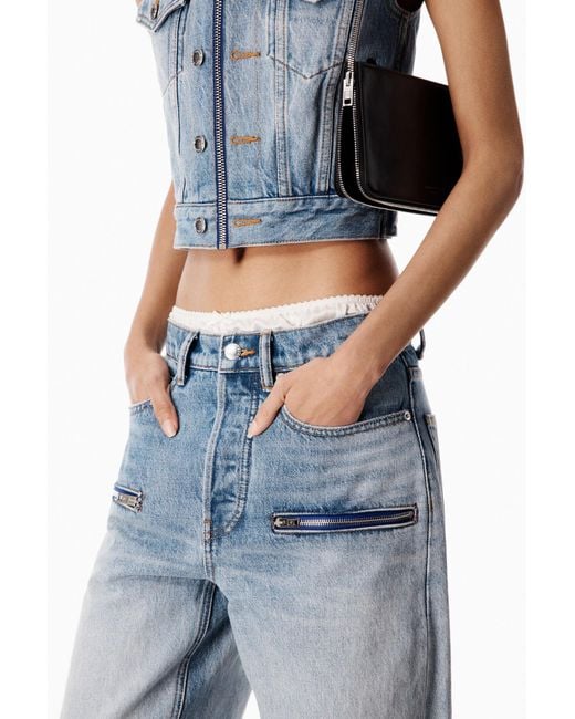 Alexander Wang Blue Silk Brief Float Jean