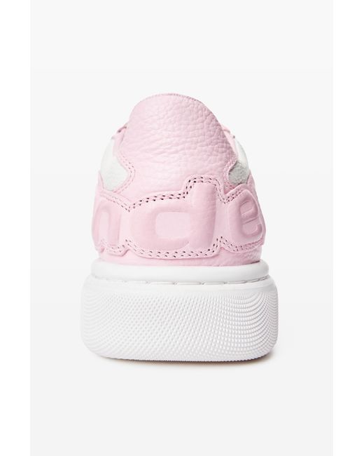 Alexander Wang Pink Puff Pebble Leather Sneaker With Logo