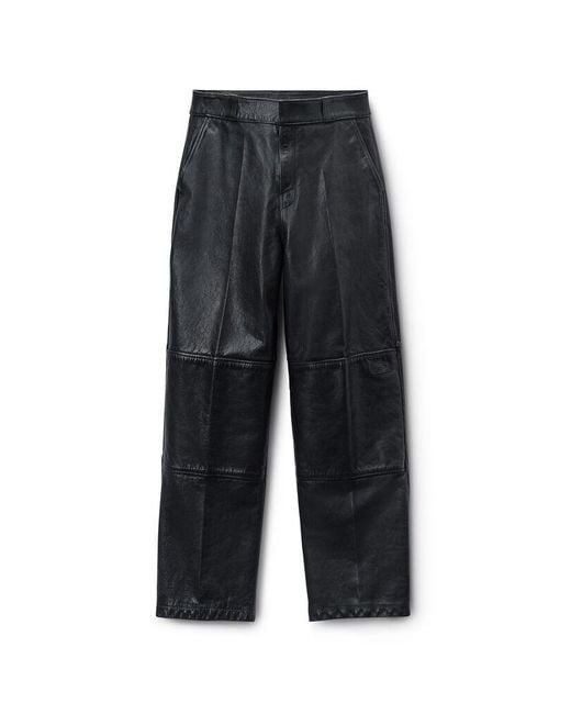 Alexander Wang Black Worn Moto Leather Workwear Pant