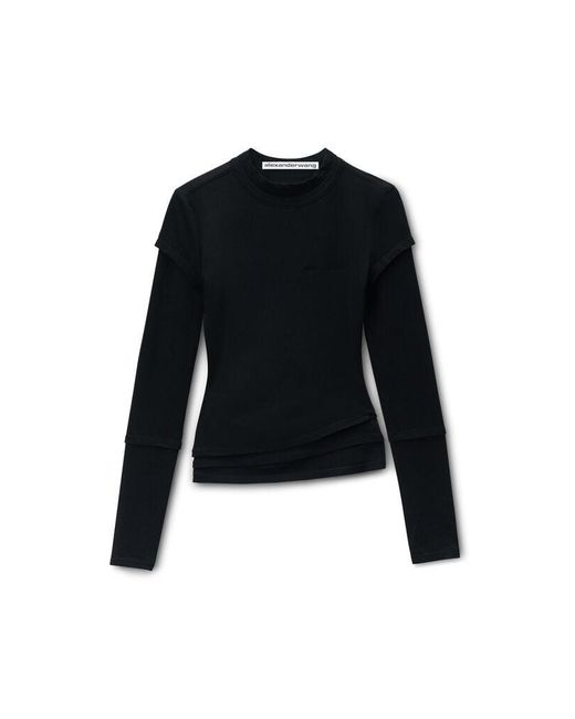 Alexander Wang Black Layered Long Sleeve Tee
