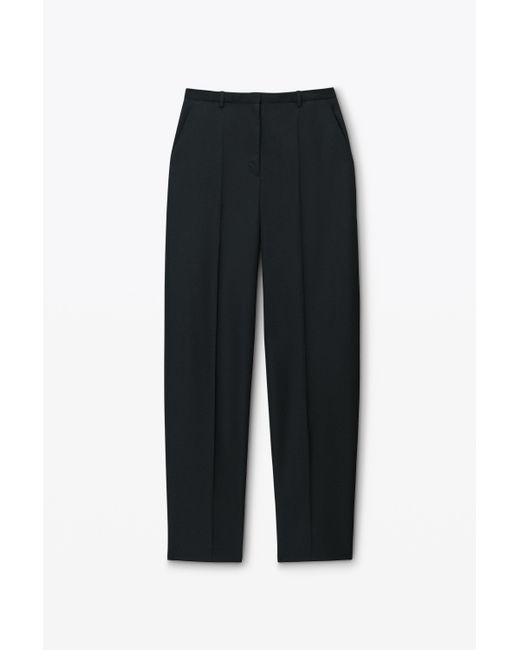 Alexander Wang White Slit Back Low Waisted Tailored Trouser In Wool Blend