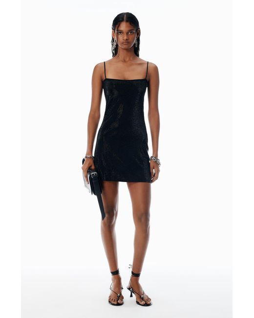 Alexander Wang White Crystal Hotfix Cami Dress