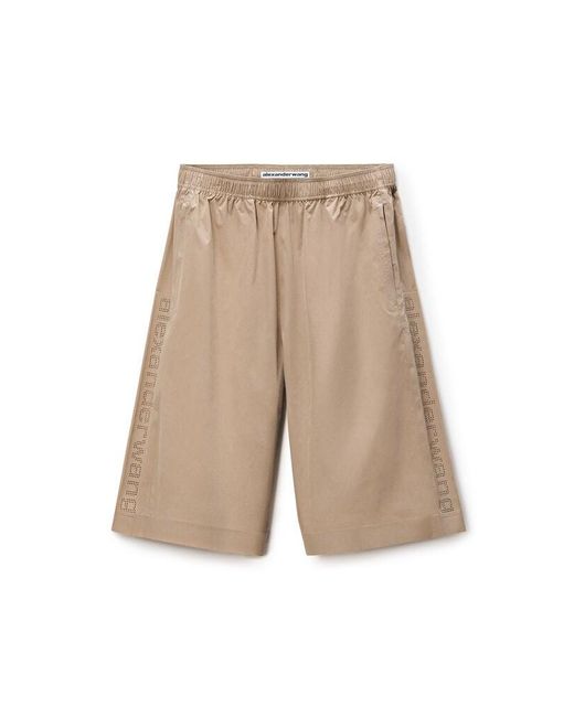 Alexander Wang Natural Perforated Logo Mid-Rise Short