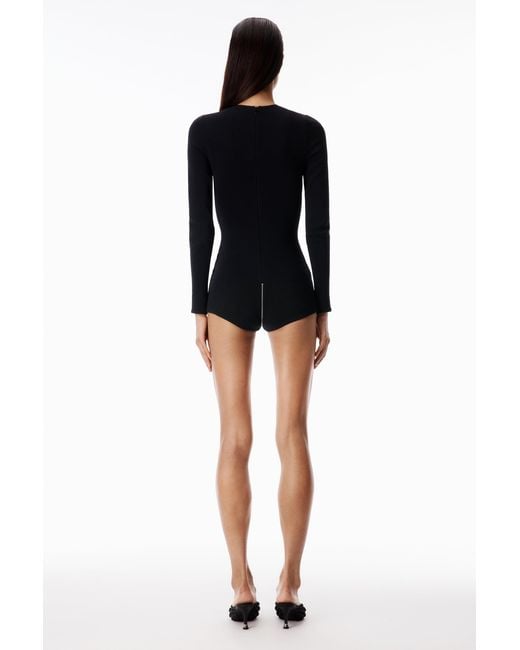 Alexander Wang Black Zip Detail Bodysuit