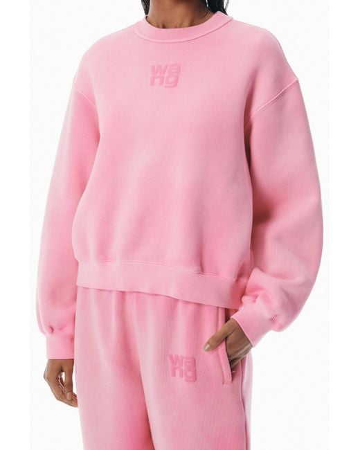 Alexander Wang Pink Logo Puff Print Sweatshirt