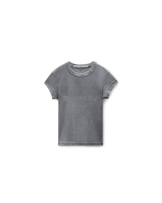 Alexander Wang Blue Crystal Logo Cotton Baby Tee