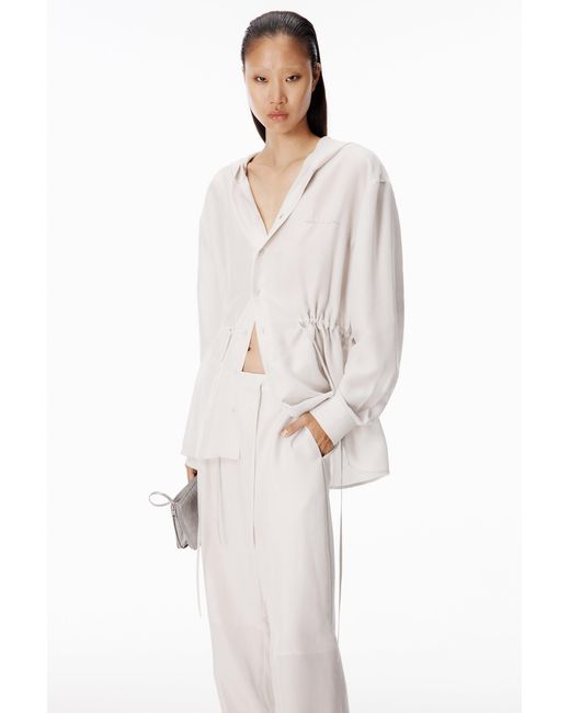 Alexander Wang White Drawcord Tailored Pant