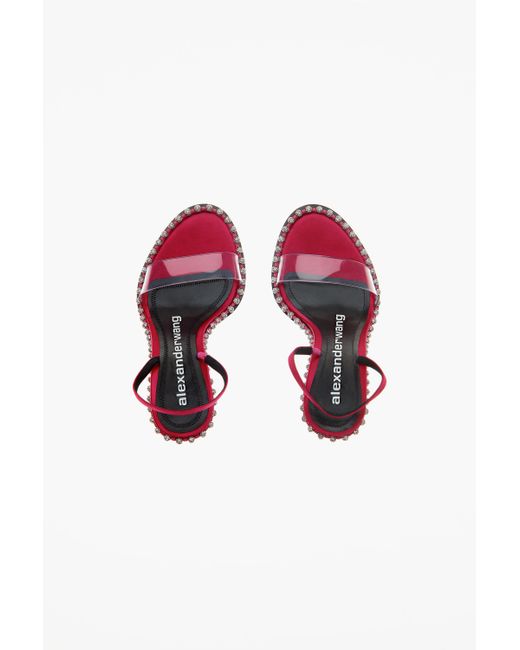 Alexander Wang Satin Nova Crystal Sandal in Hot Pink (Pink) - Lyst