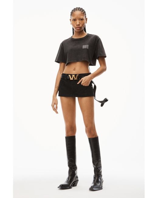 今年の定番！【alexanderwang】crop tee in acid wash CROPPED TEE IN ACID WASH JERSEY in ACID BLACK | alexanderwang®