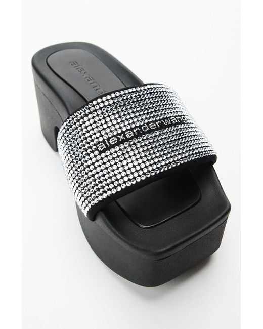 Alexander Wang Black Aw Crystal Platform Slide