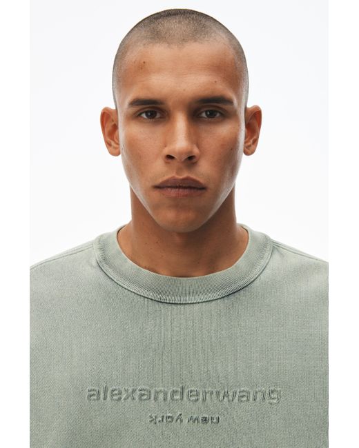 Alexander Wang Green Acid Wash Sweatshirt In Structured Terry