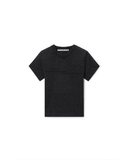 Alexander Wang Black Mirrored Logo Tee