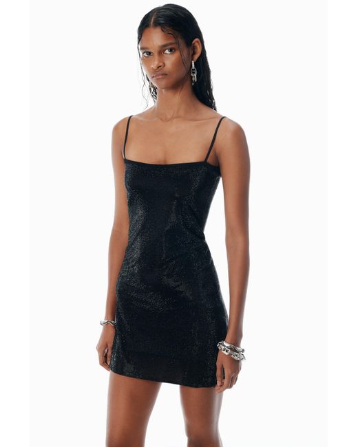 Alexander Wang White Crystal Hotfix Cami Dress