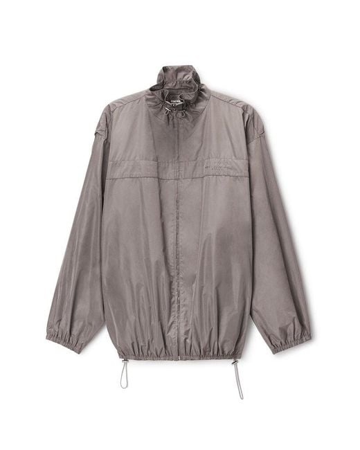 Alexander Wang Gray Oversized Track Jacket With Gathered Collar