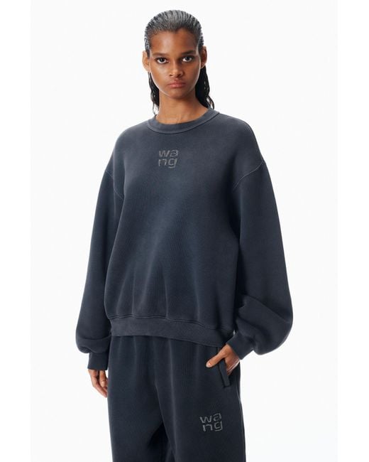 Alexander Wang Blue Crystal Hotfix Logo Sweatpant