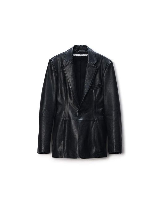 Alexander Wang Black Tailored Leather Blazer
