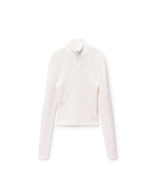 Alexander Wang White Debossed Logo Fitted Jacket