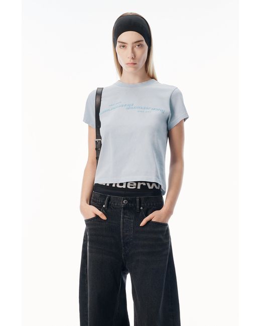Alexander Wang Black Mirrored Logo Tee