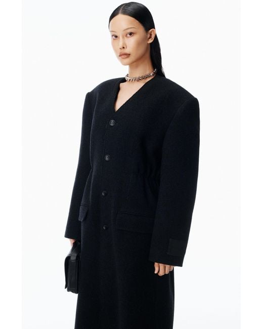 Alexander Wang Blue Collarless Coat