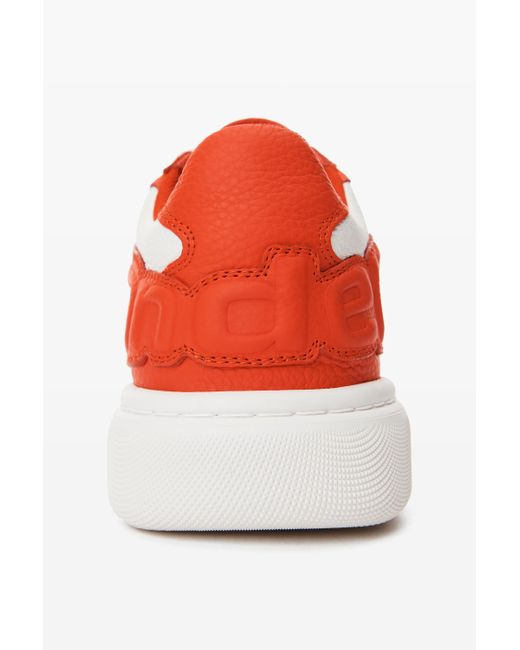 Alexander Wang Red Puff Pebble Sneaker In Leather